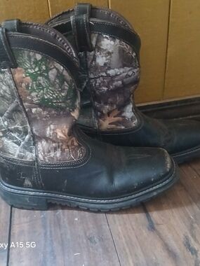 Rocky Men's Black and Camouflage Cowboy Western Boots